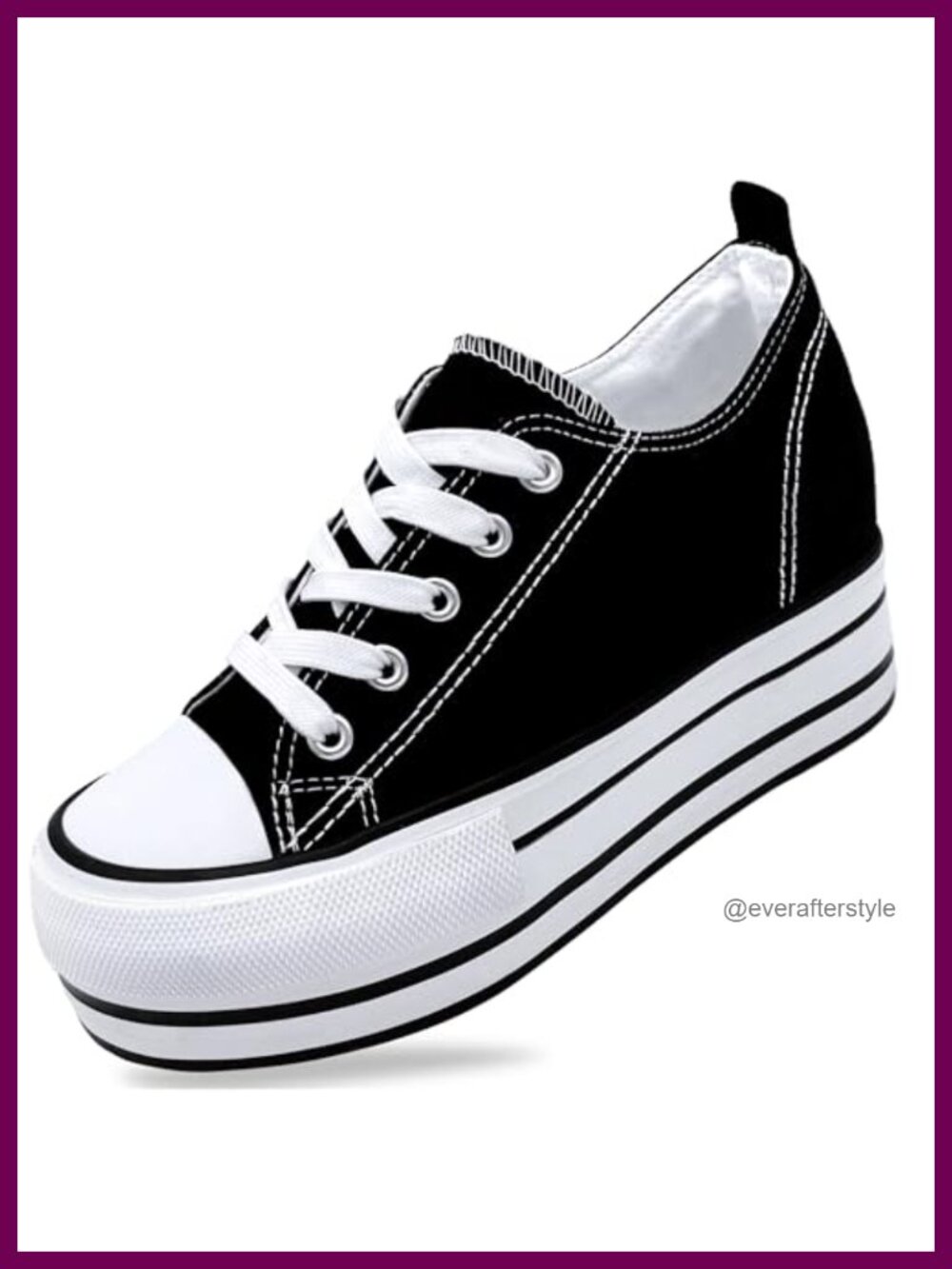 Women's Platform Wedge Sneakers with Hidden 3 Inch Heel Height Boost Canvas
